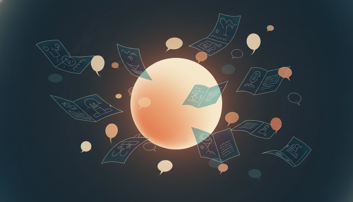 Fabularius.ai - Chatbot and storyteller illustration